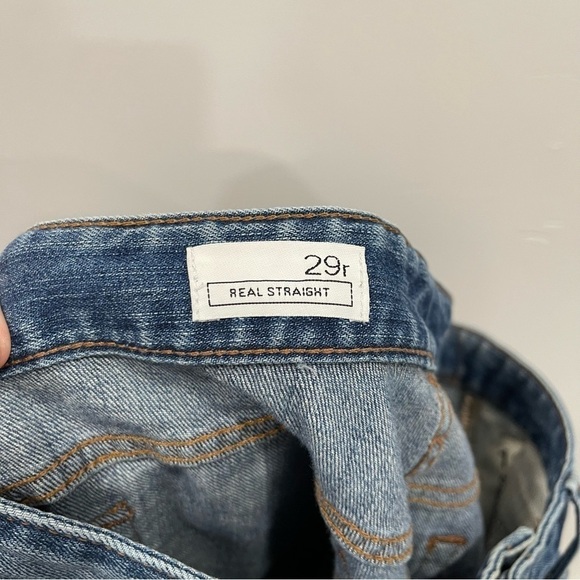 Gap Real Straight Distressed Light Wash Jeans Size 29 Regular Cotton - Picture 7 of 11